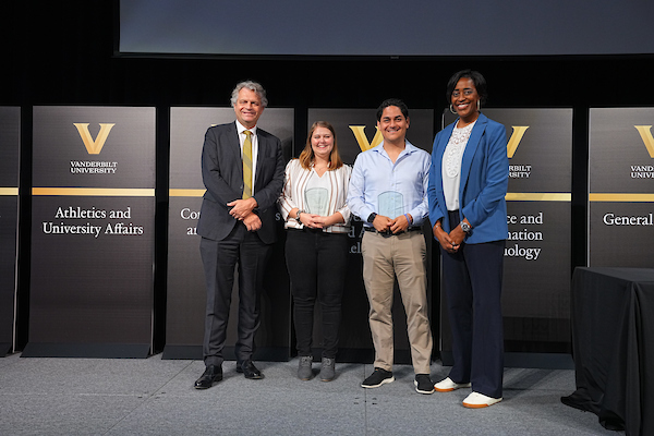 Left to right: Daniel Diermeier, Valerie Schweizer-Robinson, Sebastian Larrea and Candice Lee (Harrison McClary/Vanderbilt)