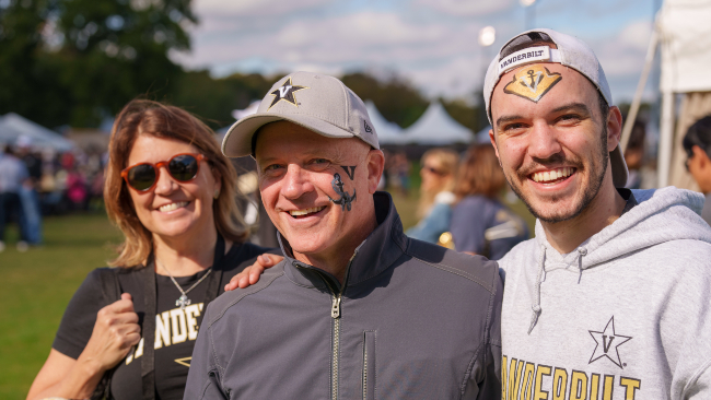 Students and families at the football tailgate as part of Family Weekend 2023. (Harrison McClary/Vanderbilt)
