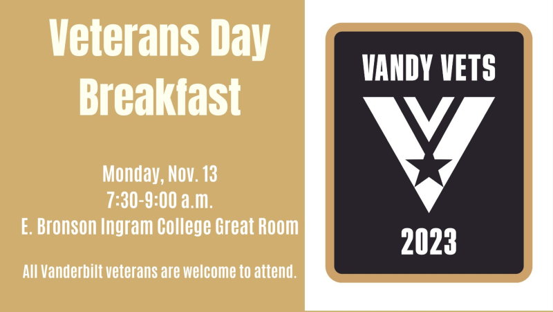 Vanderbilt to celebrate veterans at campus breakfast Nov. 13