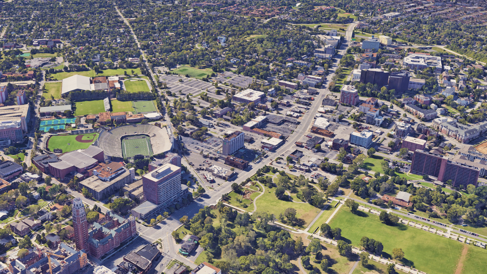 Aerial View of West Side of Campus