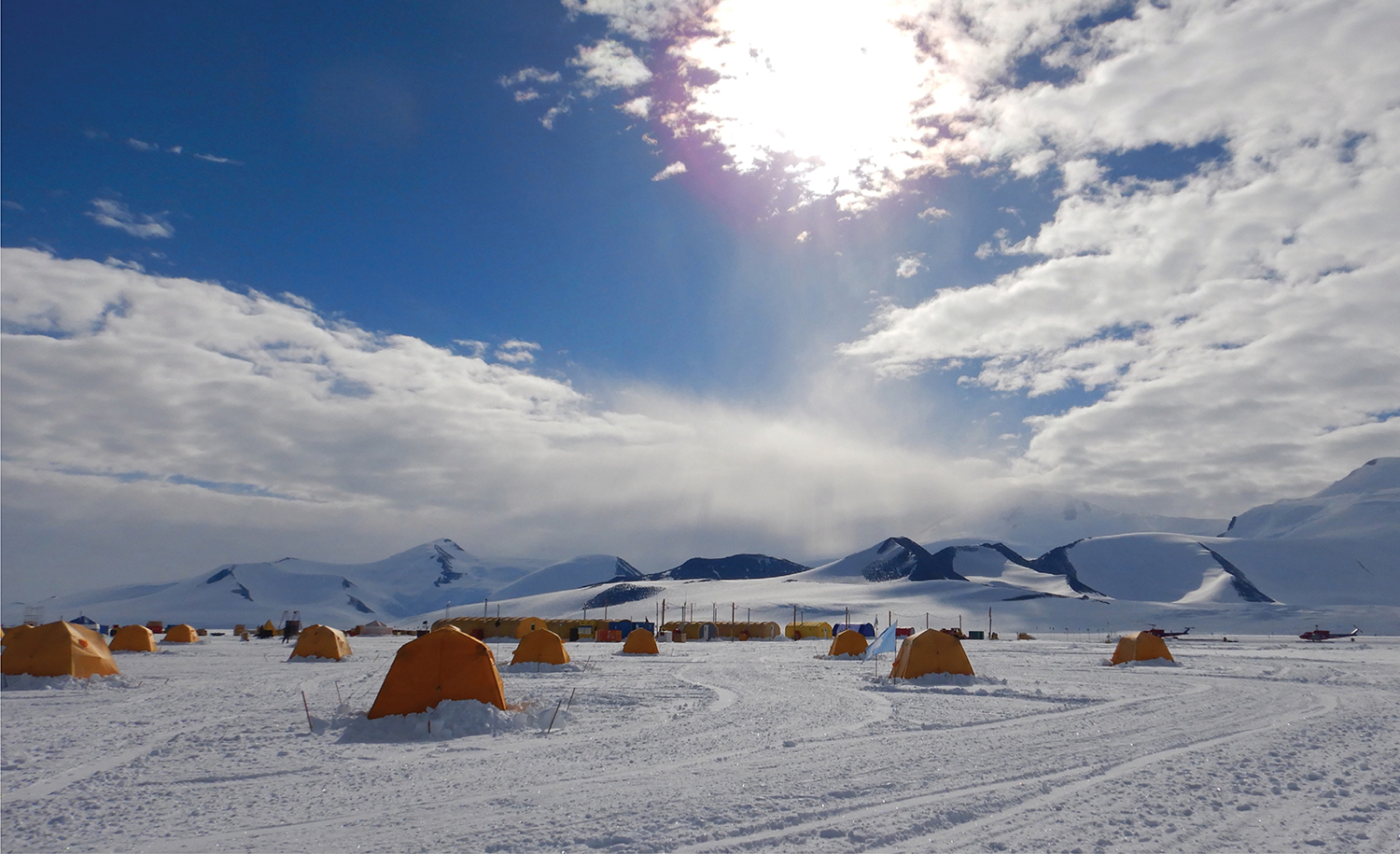 photo of tents on an icy landscape