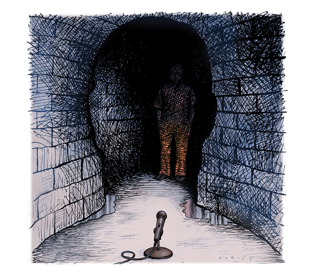 illustration of a man standing in the shadows