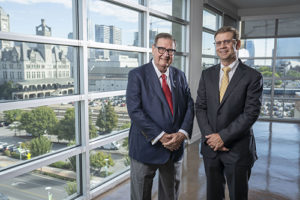 photo of Steve and Jay Turner with Nashville's Union Station in the background