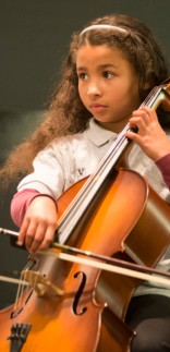 young girl playing cello