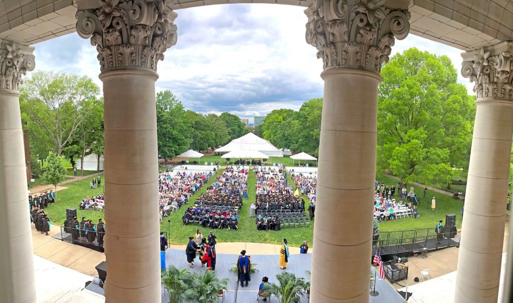 Peabody Commencement as seen from the Wyatt Center