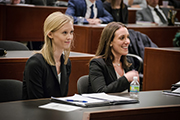 Zoe Beiner ’18 (right) and Nell Henson ’18 win 2017 Bass Berry & Sims Moot Court Competition