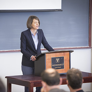 Professor Wuerth named to the newly endowed Helen Strong Curry Chair in International Law. The law school's separate celebration included remarks by Dean Guthrie, and introduction by Prof. Mike Newton, and a lecture by Prof. Wuerth. photos by Susan Urmy