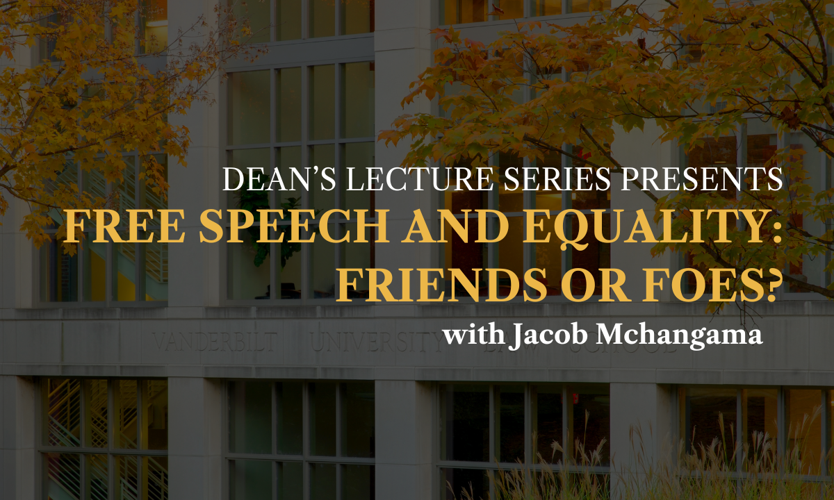 Dean’s Lecture Series on Race and Discrimination Closes School Year with Discussion on Free Speech and Equality Featuring Jacob Mchangama