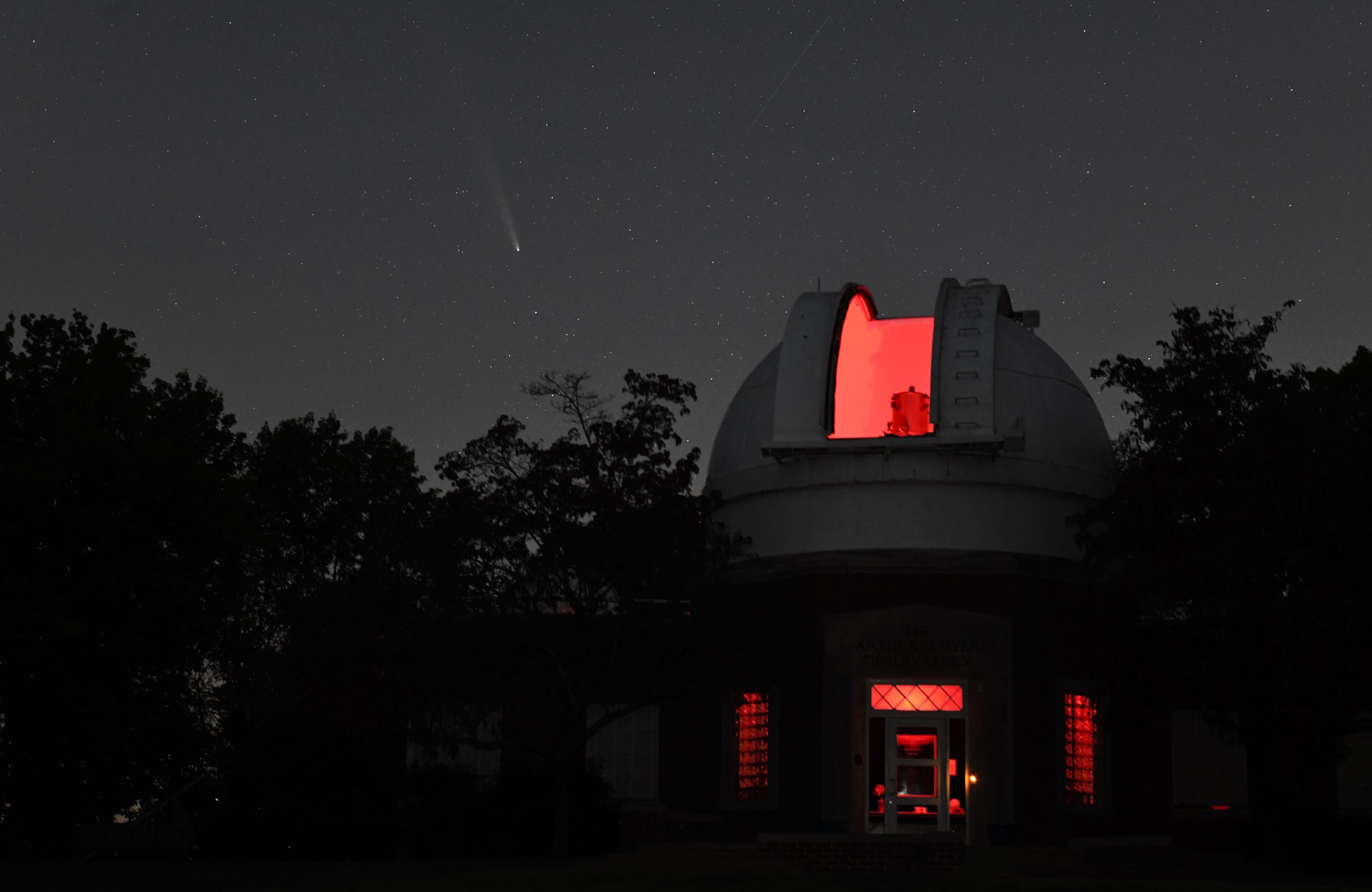 Comet C/2023 A3 (Tsuchinshan-ATLAS) over Dyer Observatory