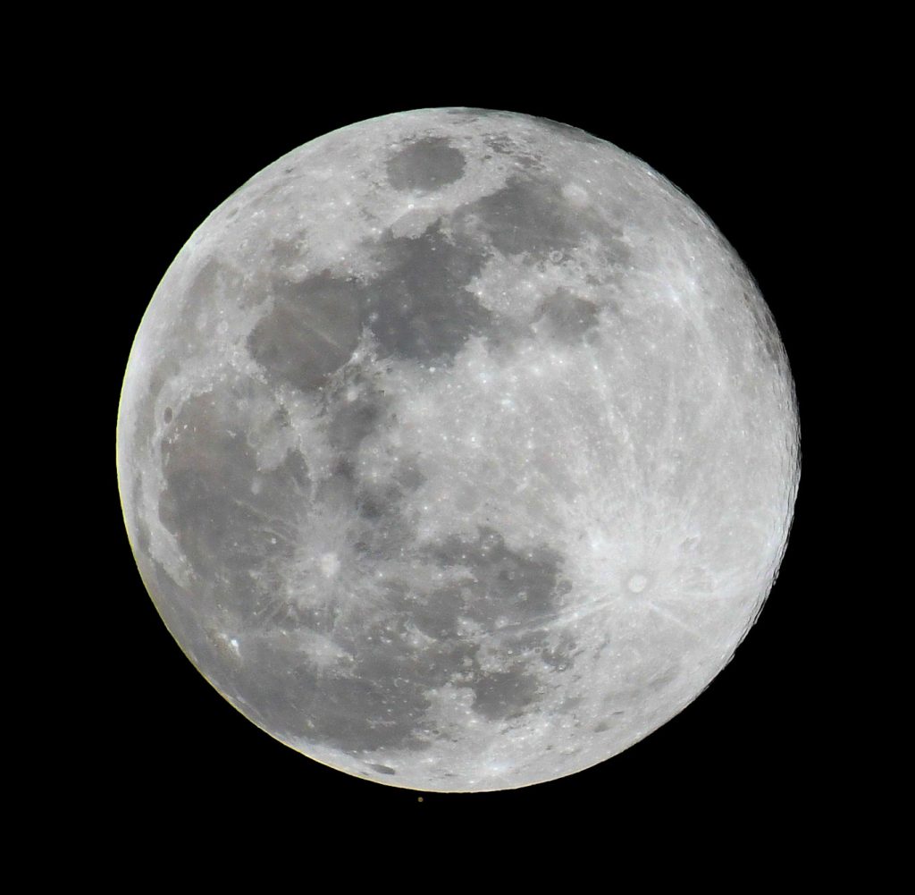 Mars next to the Moon.