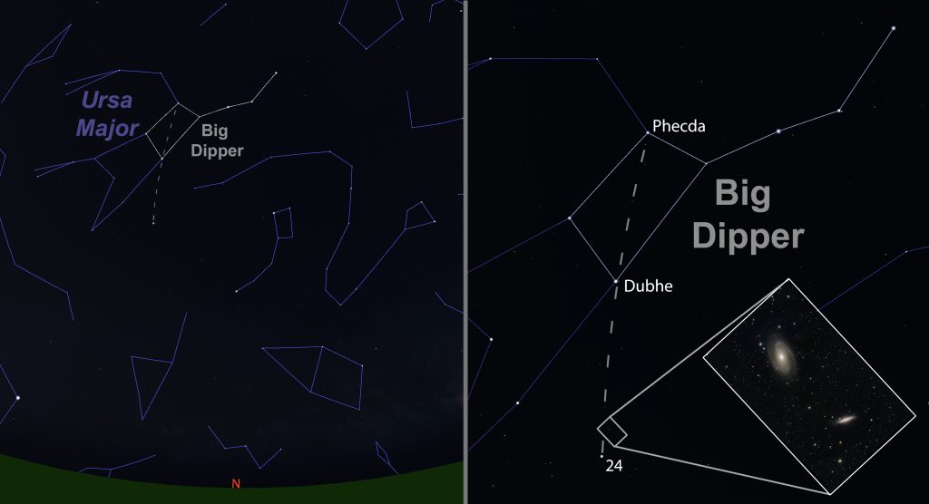 Location of Ursa Major and the galaxies M81 and M82