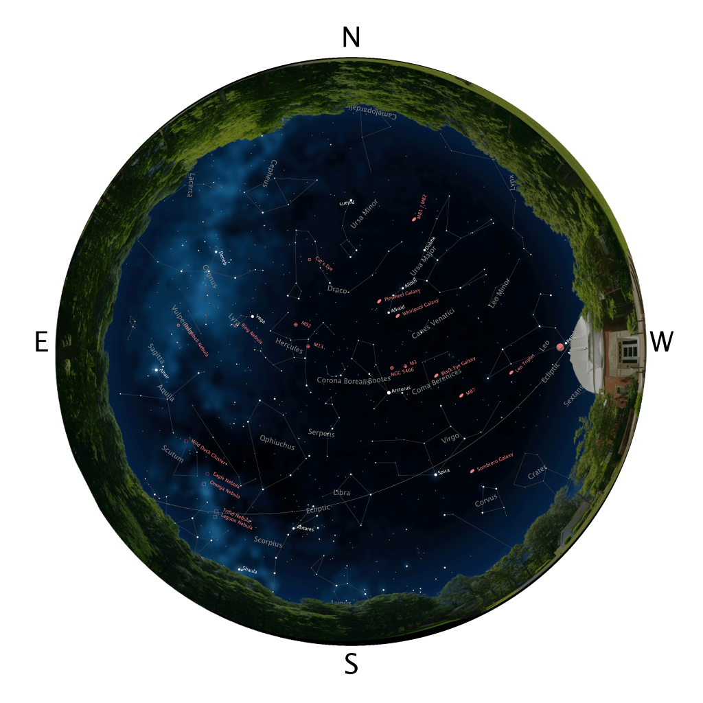 The sky for June 20, 2025, at 10pm CDT.