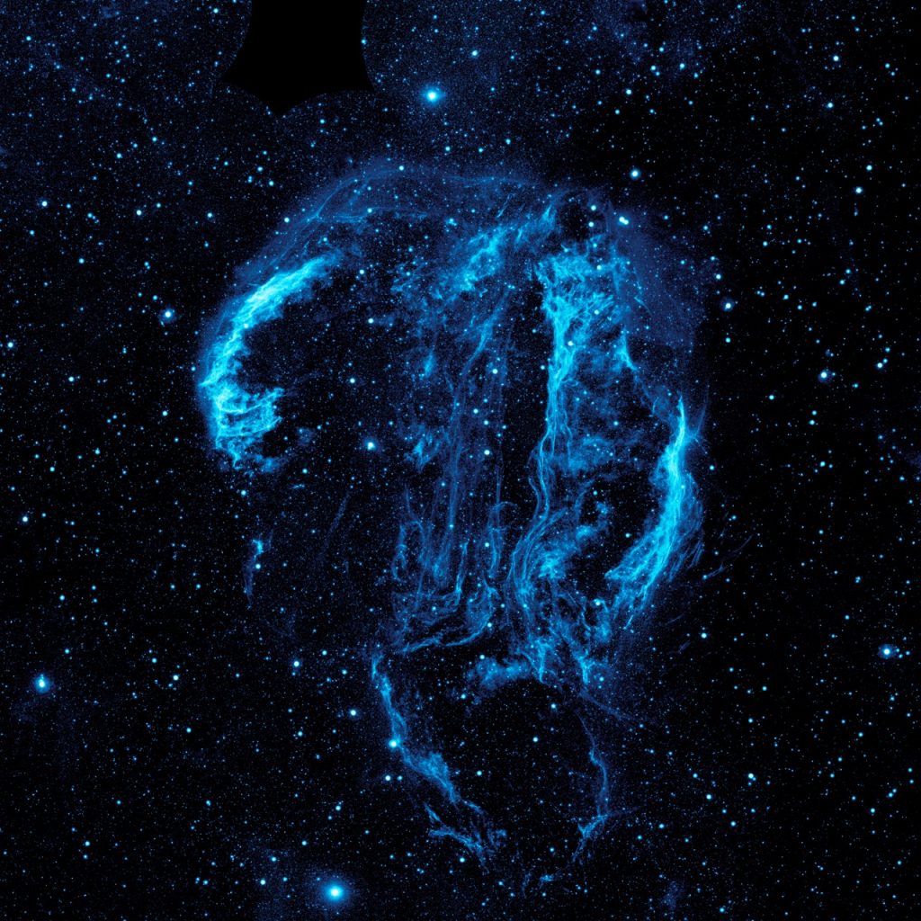 view of the Cygnus Loop in ultraviolet light.