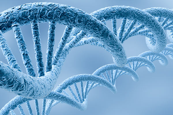 Blue illustration of DNA strands