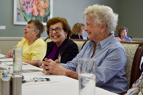 Sara Plummer, Adrienne Ames and Frances Edwards during the annual Nurses Day luncheon at their residence, the Blakeford.