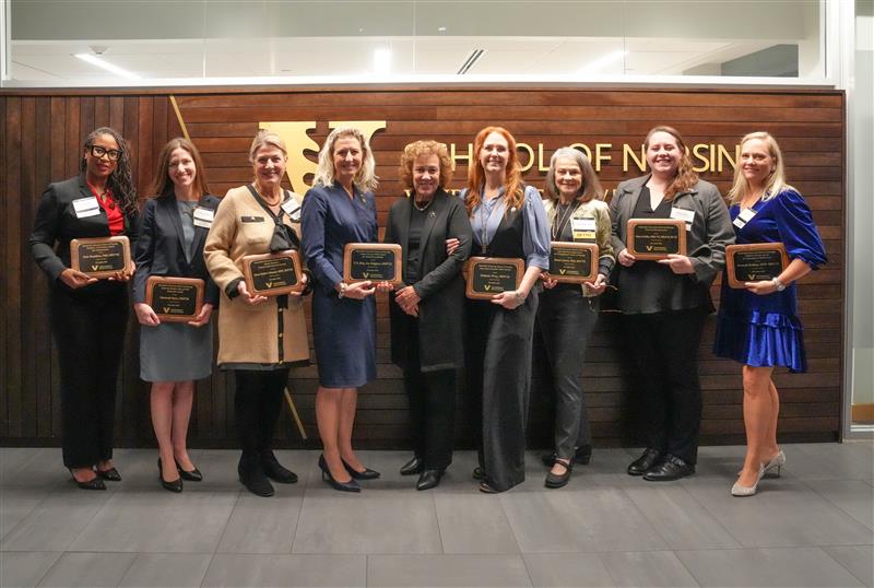Alumni award winners for 2025 in VUSN's atrium.