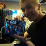 Nathan smiling with Legos.