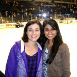 Rachel-Chloe and I by the glass after the game!
