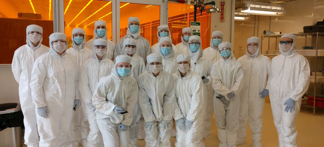 Students from Greenbrier High School build and test silicon solar cells in the VINSE cleanroom.