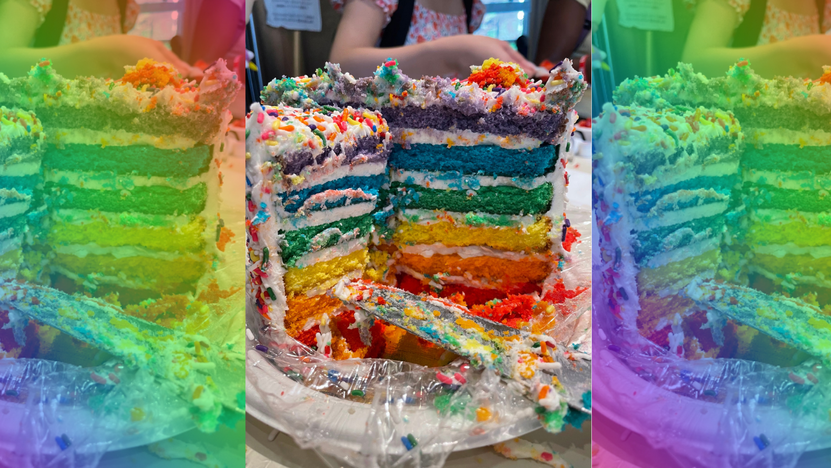 Rainbow Cake Reception