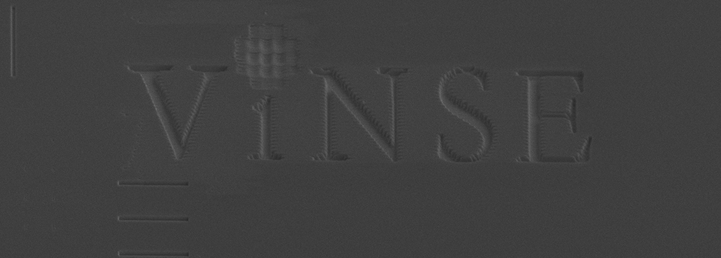 VINSE Logo Ion Milled in CdO by Tom Folland