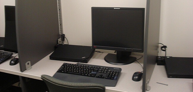 Each research participant sits at an individual computer station for a RIPS study.