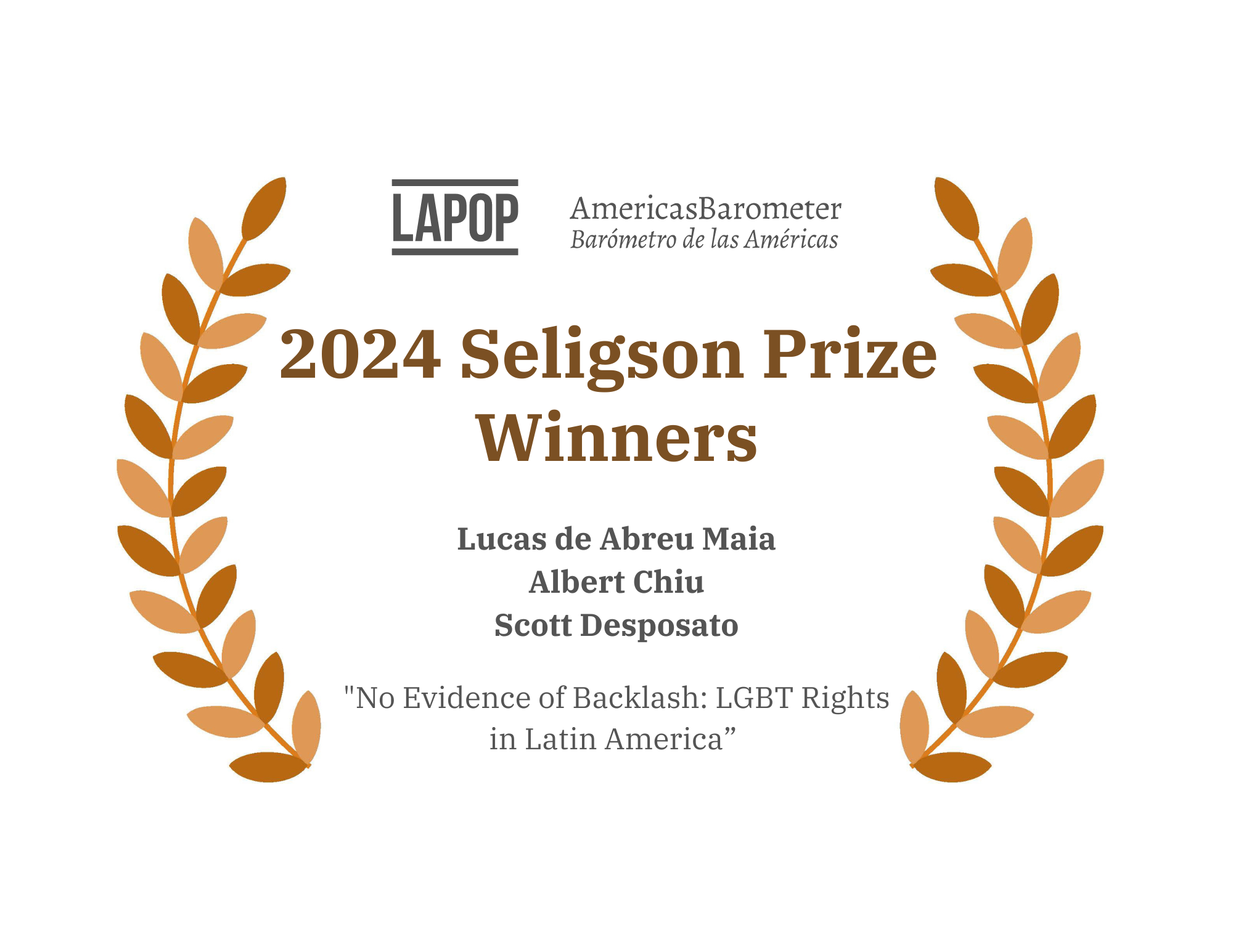 Congratulations to our 2024 Seligson Prize winners!
