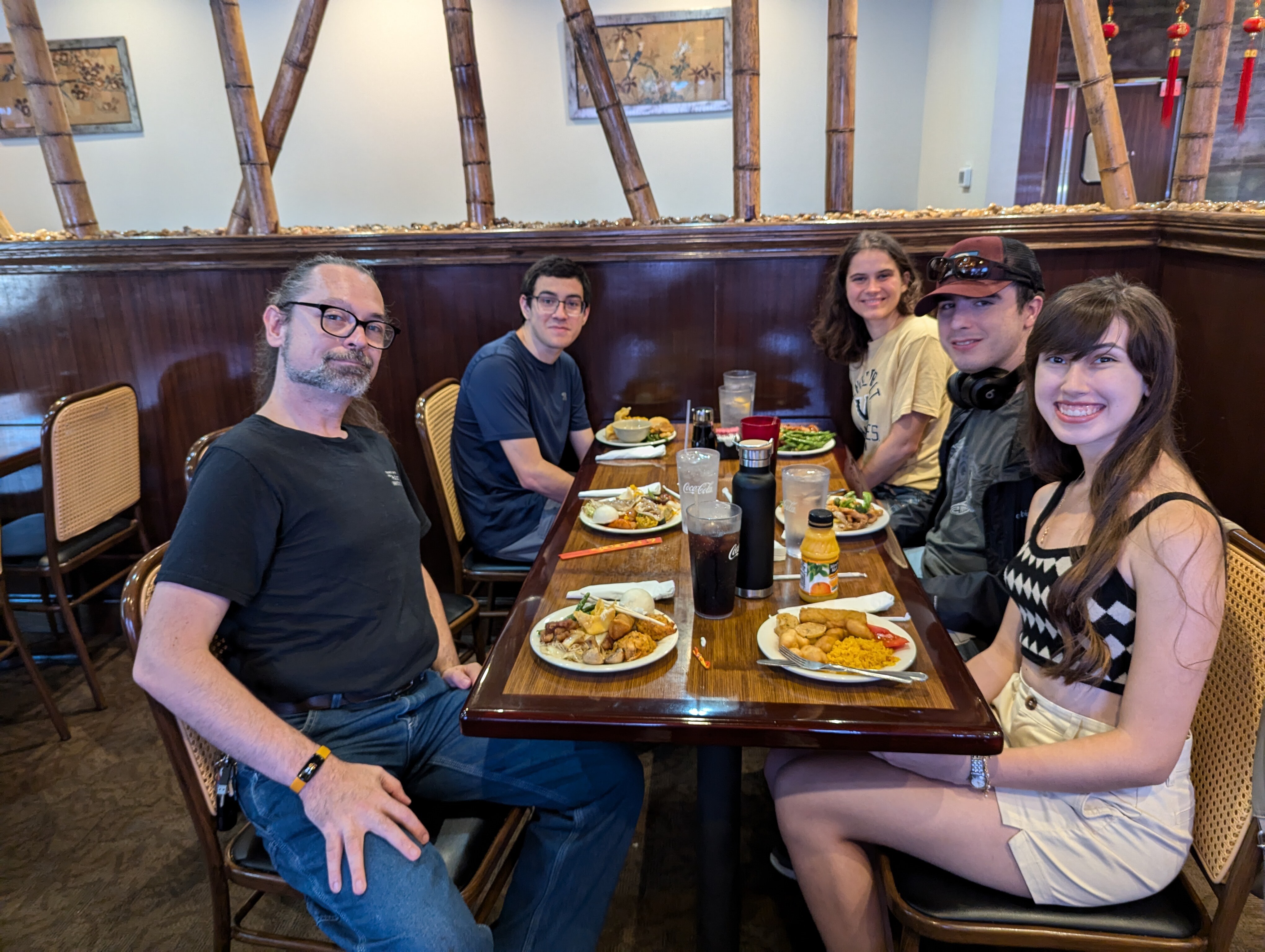 FCAI Autism Summer Interns share a meal with FCAI Associate Director Dave Caudel during their summer internships.