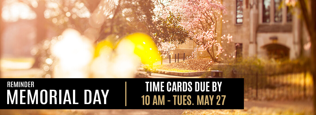 Memorial Day time card reminder