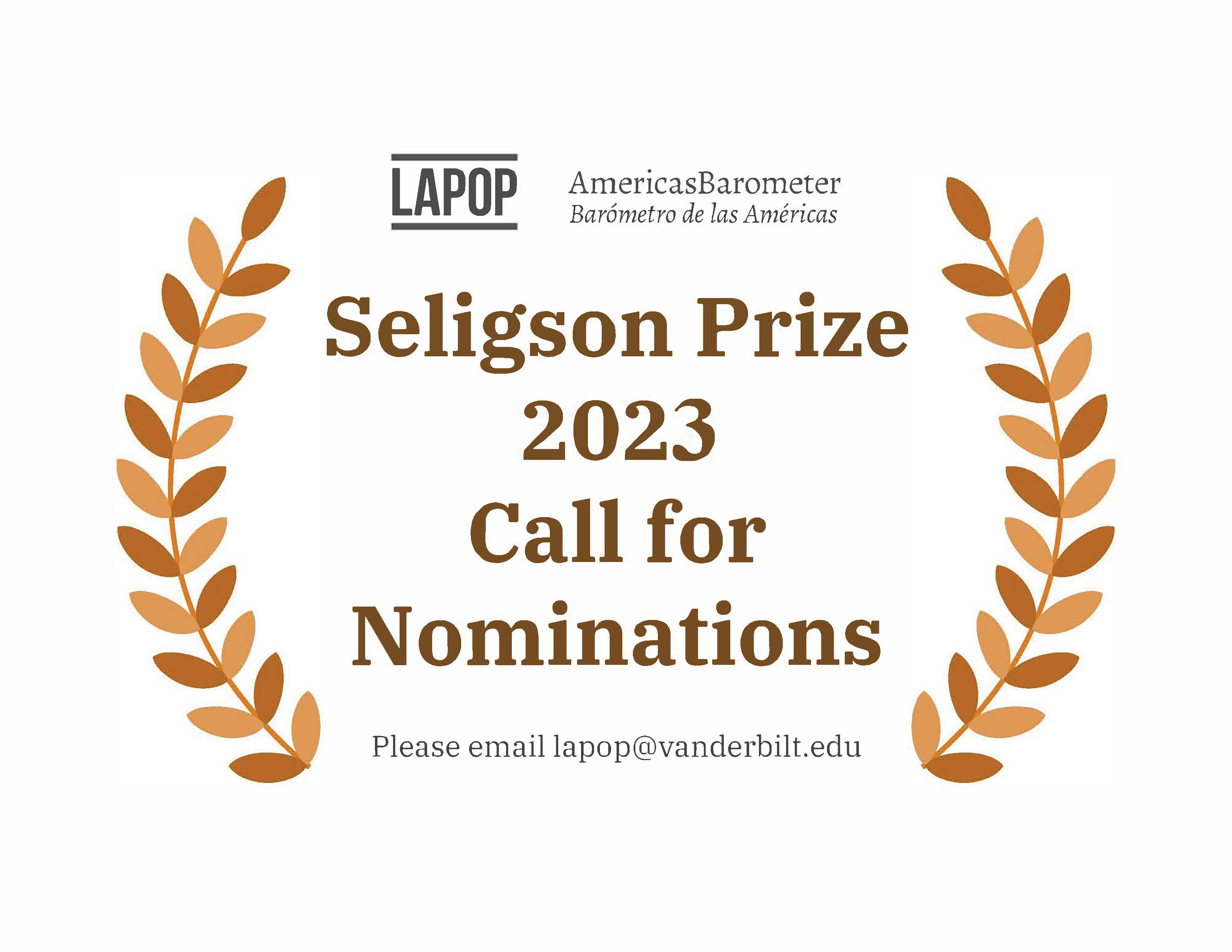 LAPOP Lab is pleased to announce a competition for this year’s Seligson  Prize. Click for the full announcement.