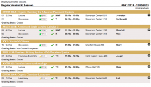 Fall 2013 semester class schedule | Inside 'Dores | Vanderbilt University