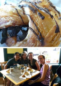 Of course I had to take a picture of the chocolate croissant. And my friends.