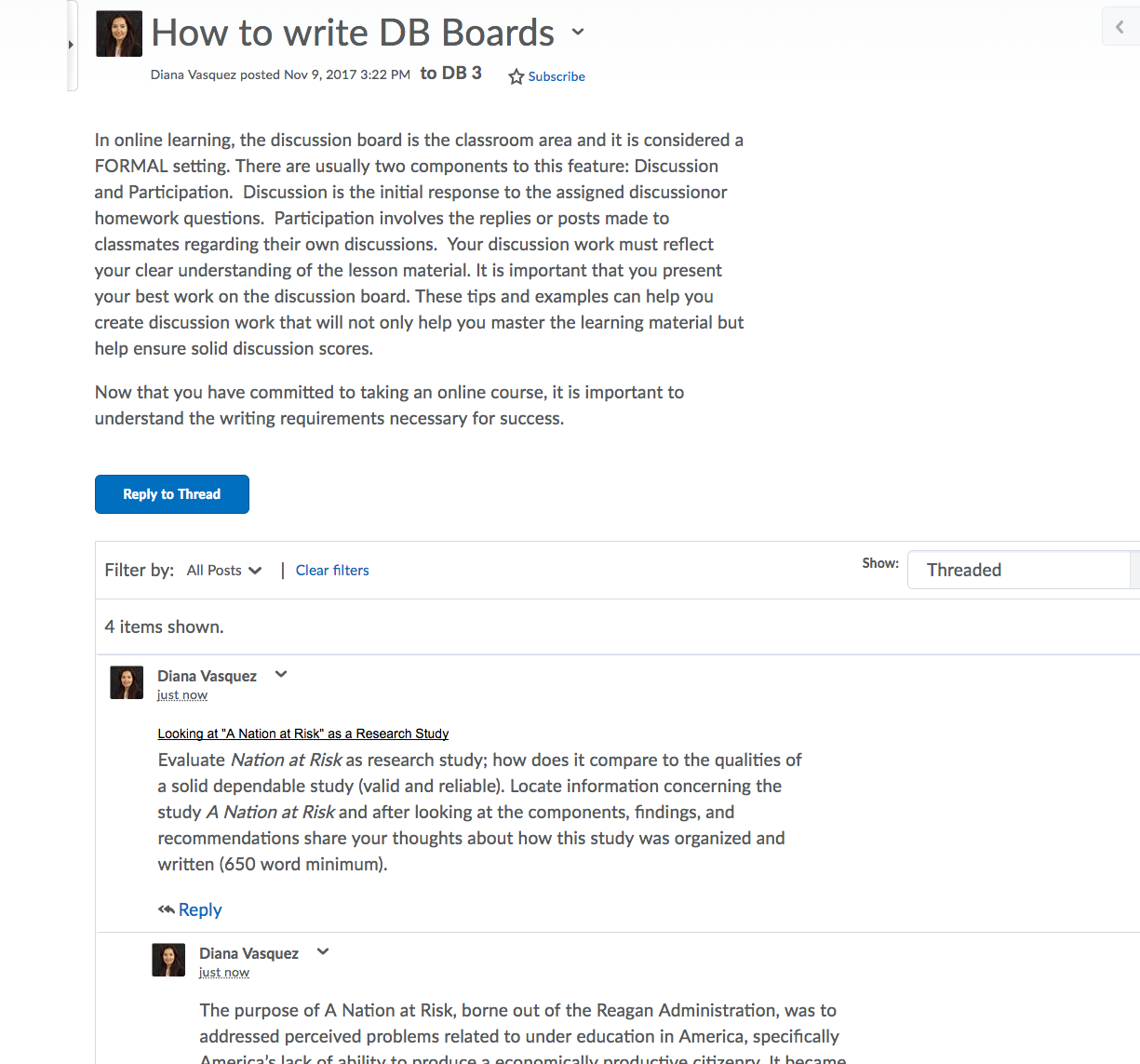 How To Save Your Discussion Board Thread For Your Brightspace 