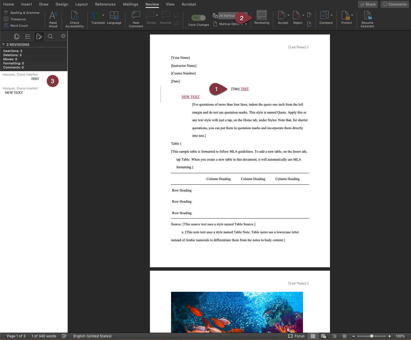 compare two word documents side by side office for mac