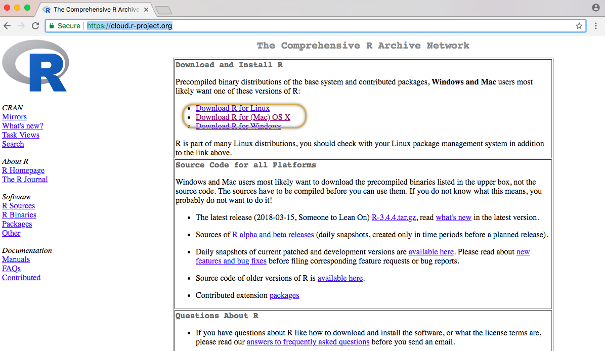 download r for mac os x pkg