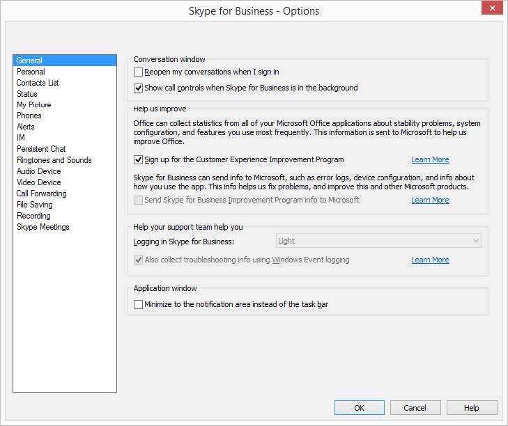 skype for business configuration in mac