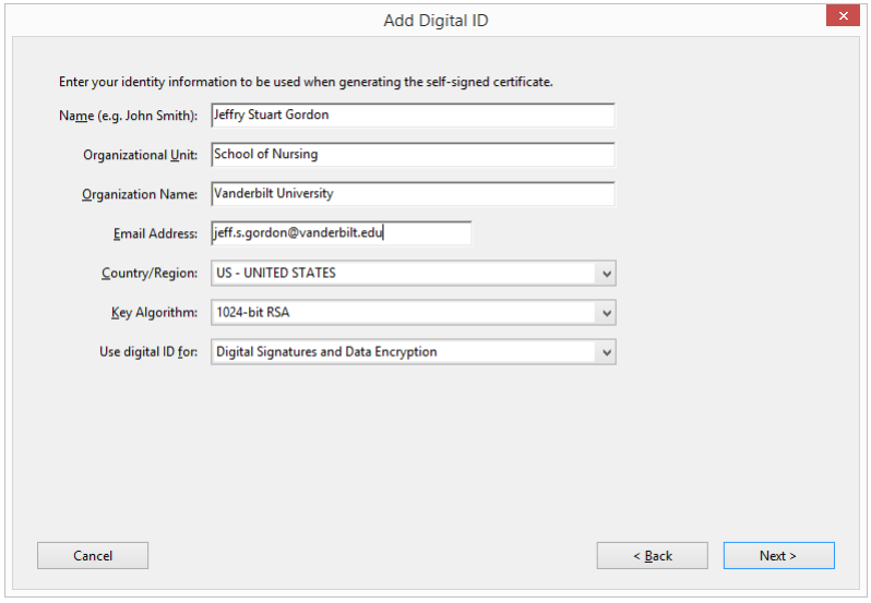 create a digital signature