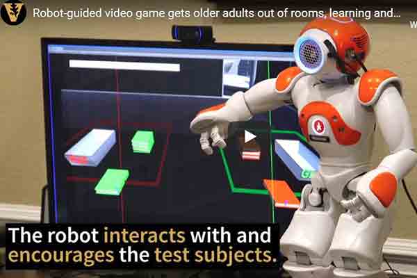 Robot-guided video game gets older adults out of comfort zone, learning and working together