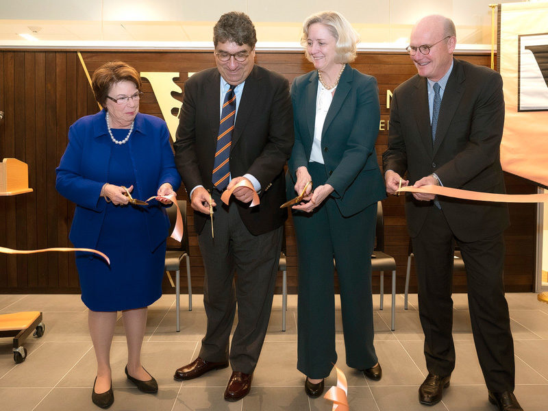 Dean Linda Norman, Chancellor Nicholas Zeppos, Provost Susan Wente, Board of Trust Chair Bruce Evans