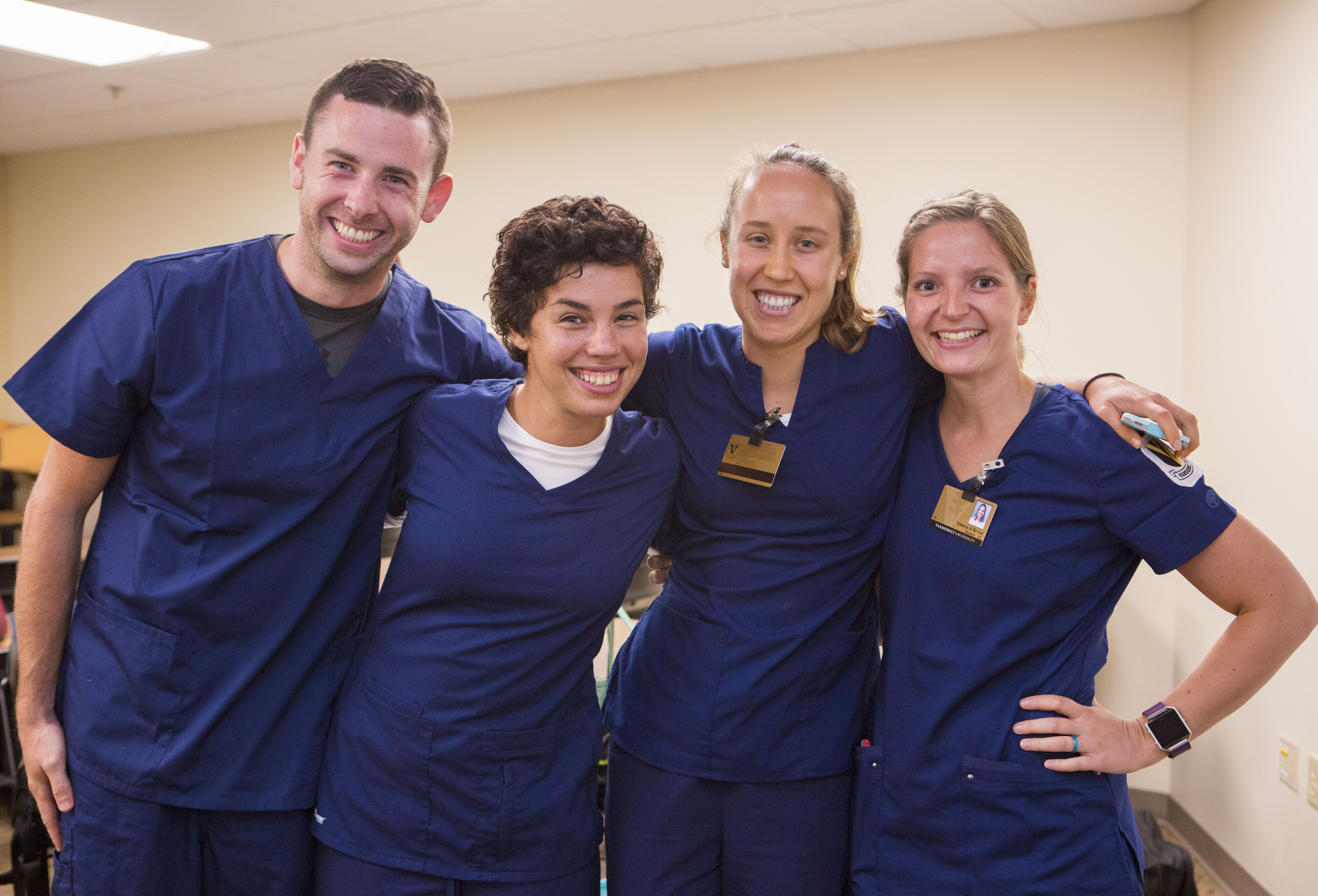 4 Vanderbilt nursing students in scrubs