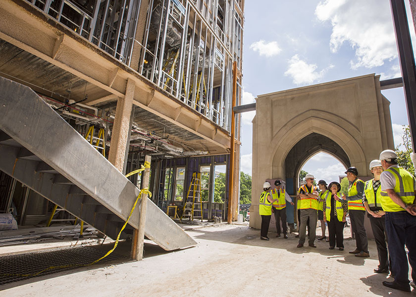 Dean Norman and construction team representatives