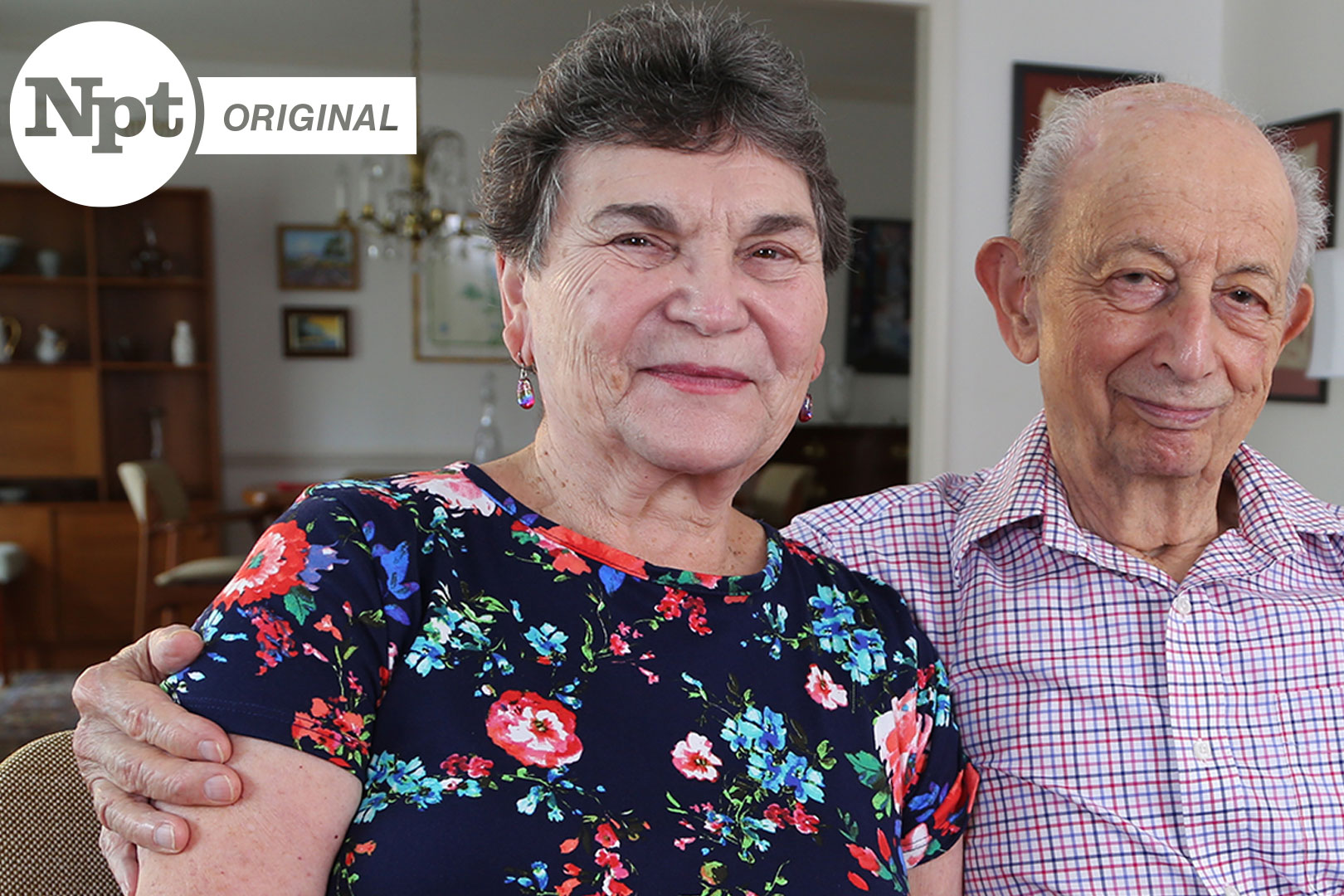 Older adult man has arm around an older adult woman. Nashville Public Television logo is in the corner of the image.