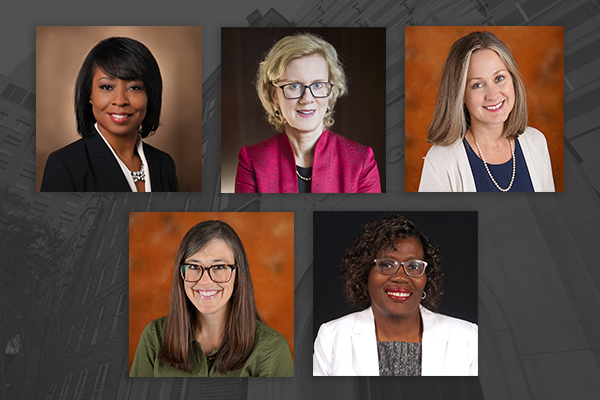 Headshots of 5 VUSN faculty. All ae dressed professionally.