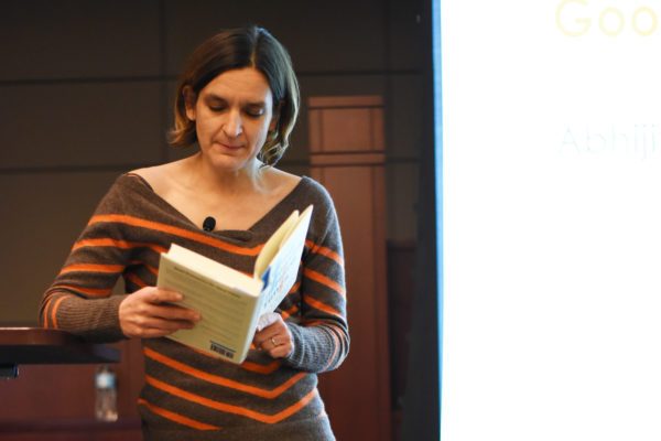 Esther Duflo reading from book