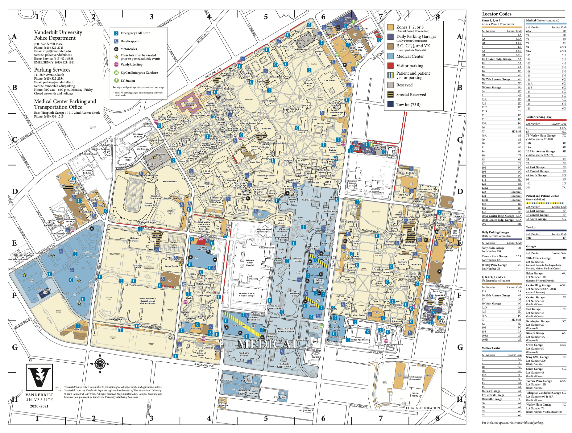 Campus parking map