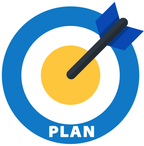 plan category Icon of an arrow hitting a target