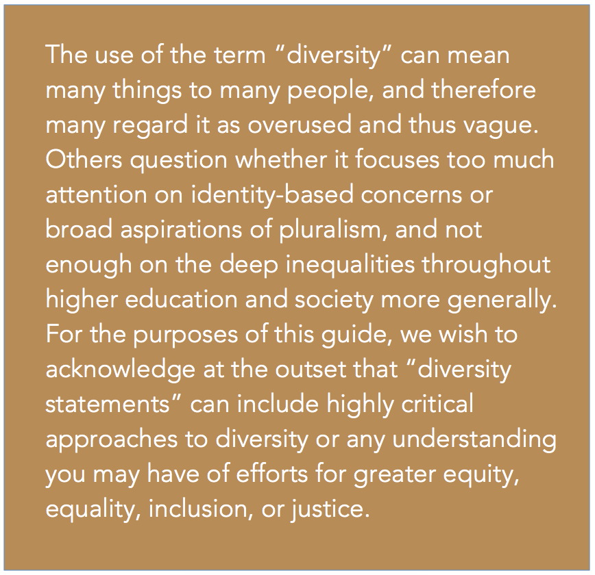 sample diversity statements in higher education