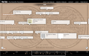 Screenshot of timeline created for Molvig's Scientific Revolution course