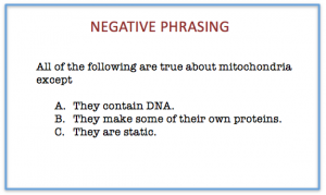 questions choice test multiple writing question stem negative vanderbilt phrasing identification teaching edu