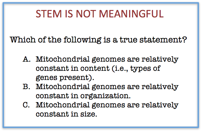 sample test item of problem solving